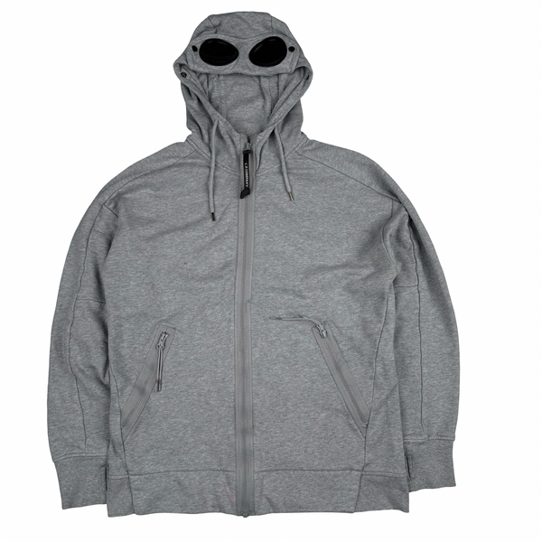 CP Company Grey Cotton Goggle Hoodie - Medium