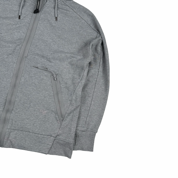 CP Company Grey Cotton Goggle Hoodie - Medium