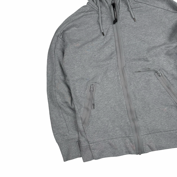 CP Company Grey Cotton Goggle Hoodie - Medium