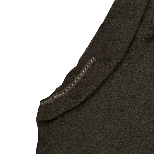 Stone Island 2002 Khaki Wool Blend Mock Neck Jumper - Large