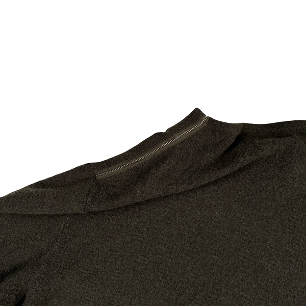 Stone Island 2002 Khaki Wool Blend Mock Neck Jumper - Large