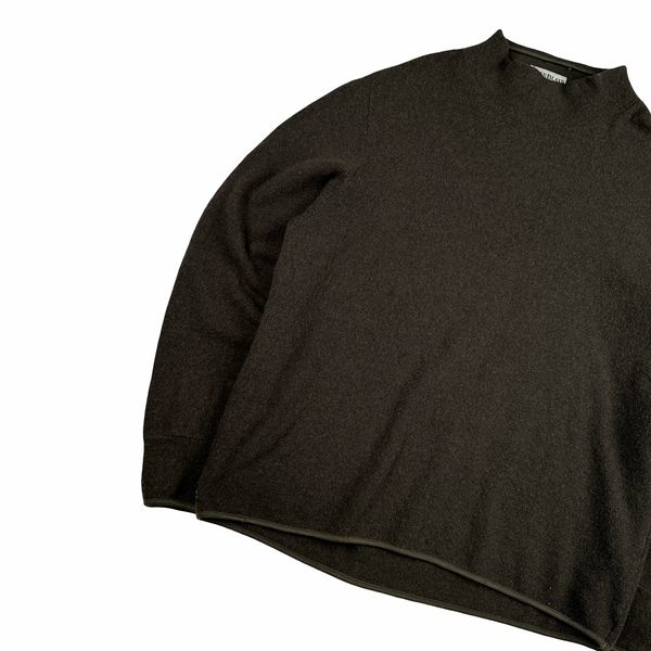 Stone Island 2002 Khaki Wool Blend Mock Neck Jumper - Large