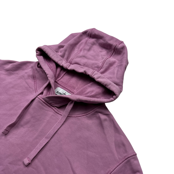 Stone Island Pink Pullover Hoodie - Large