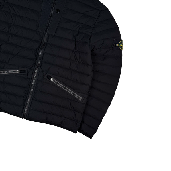Stone Island 2019 Black Loom Woven Down Puffer Jacket - Medium