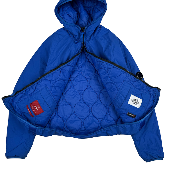 CP Company Blue GDP Hooded Polartec Lens Jacket - Medium