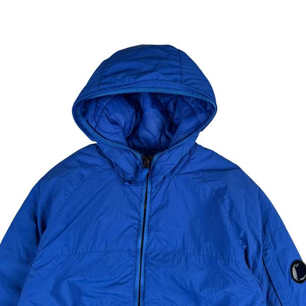 CP Company Blue GDP Hooded Polartec Lens Jacket - Medium