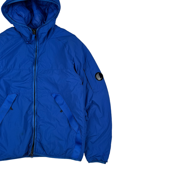 CP Company Blue GDP Hooded Polartec Lens Jacket - Medium