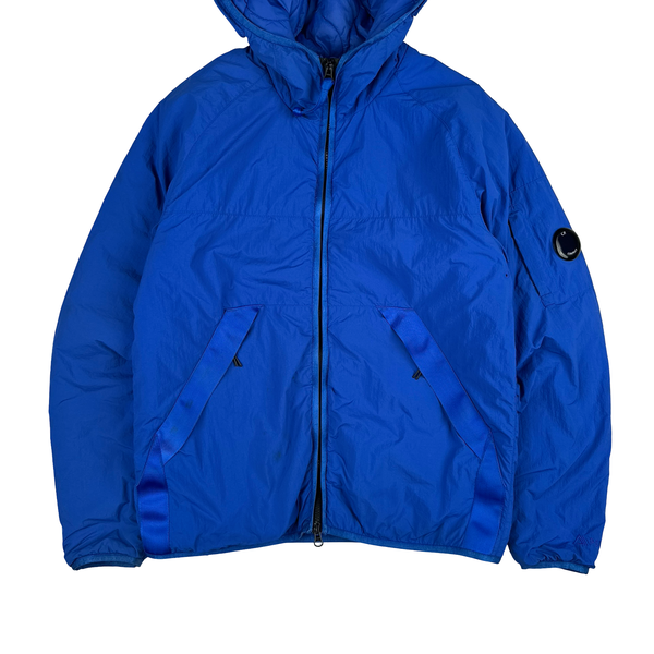 CP Company Blue GDP Hooded Polartec Lens Jacket - Medium
