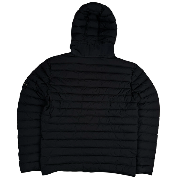 Stone Island 2019 Black Loom Woven Down Puffer Jacket - Medium