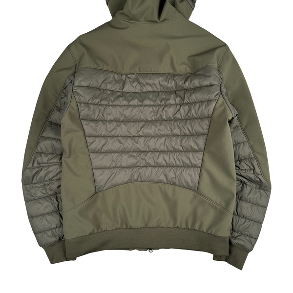 CP Company Khaki Green Soft Shell Lens Hooded Zipped Jacket - Medium
