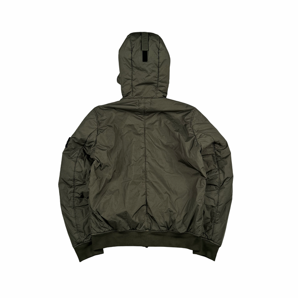 Stone Island 2019 Green Crinkle Reps NY Jacket - Medium