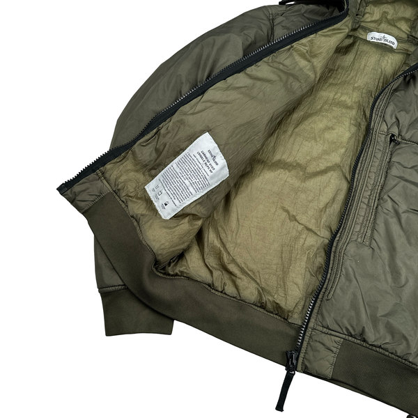 Stone Island 2019 Green Crinkle Reps NY Jacket - Medium