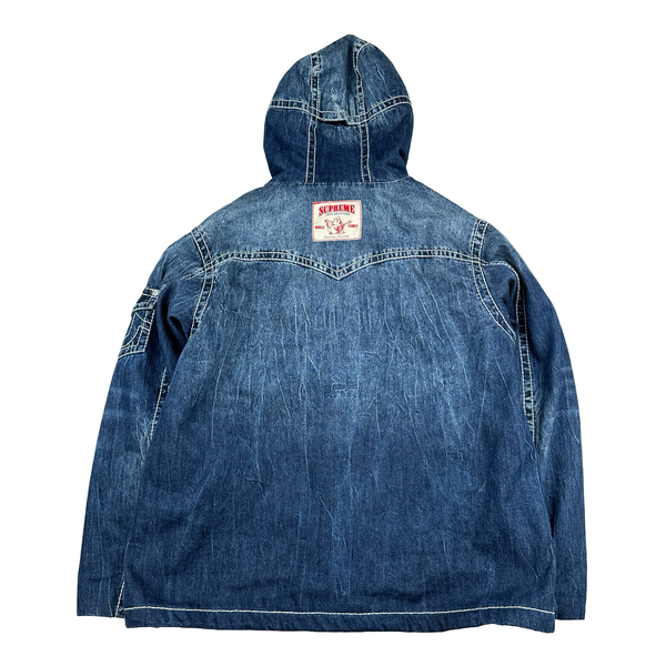 Supreme X True Religion Blue Contrast Stitch Denim Hooded Gore-Tex Jacket - XL