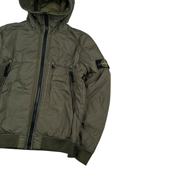 Stone Island 2019 Green Crinkle Reps NY Jacket - Medium