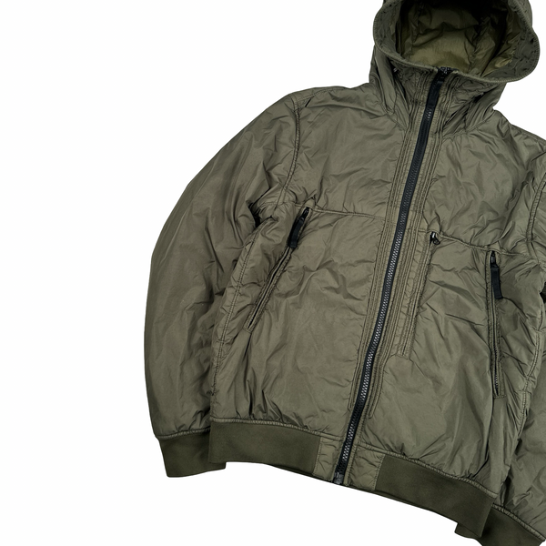 Stone Island 2019 Green Crinkle Reps NY Jacket - Medium