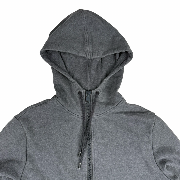 Gucci Piped Grey Cotton Full Zip Hoodie - Small