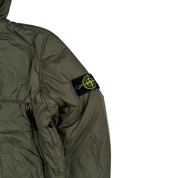 Stone Island 2019 Green Crinkle Reps NY Jacket - Medium