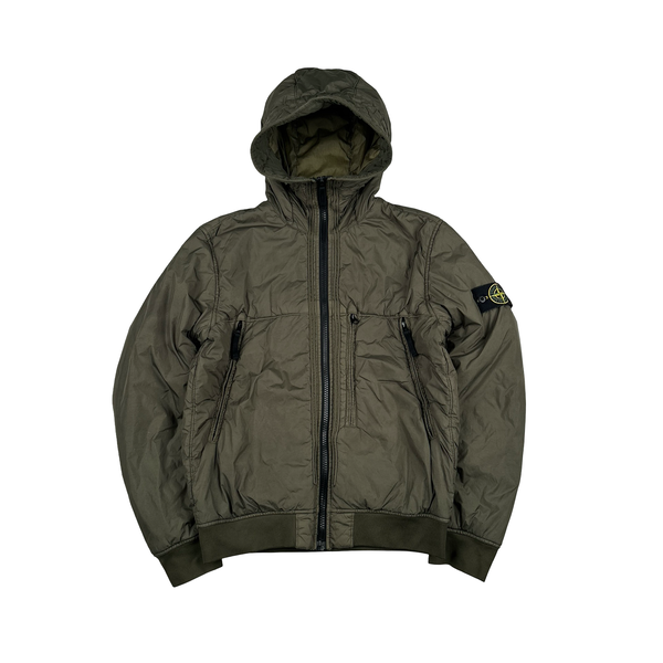 Stone Island 2019 Green Crinkle Reps NY Jacket - Medium