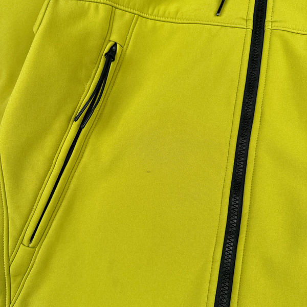 CP Company Yellow Soft Shell R Goggle Hooded Zipped Jacket - XL