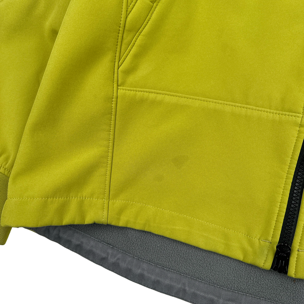 CP Company Yellow Soft Shell R Goggle Hooded Zipped Jacket - XL