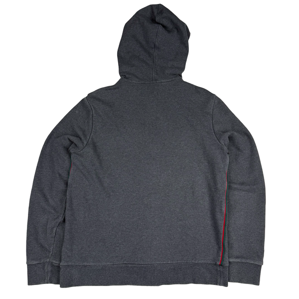 Gucci Piped Grey Cotton Full Zip Hoodie - Small