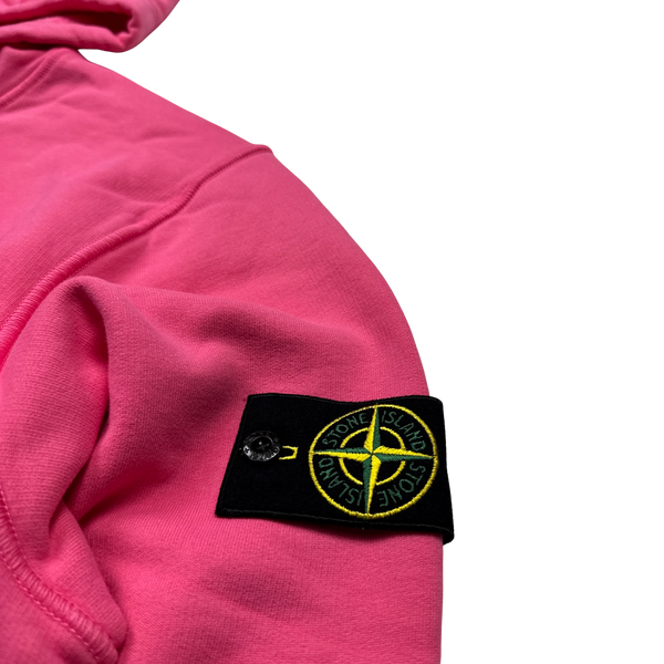 Stone Island 2020 Bubblegum Pink Cotton Pullover Hoodie XXL