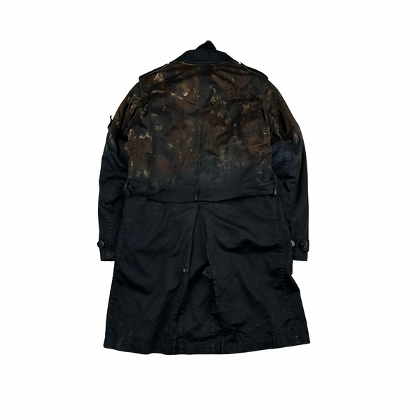 Stone Island 2008 Hand Painted Raso Gommato Lined Parka Jacket - Large