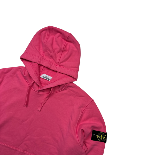 Stone Island 2020 Bubblegum Pink Cotton Pullover Hoodie - XXL