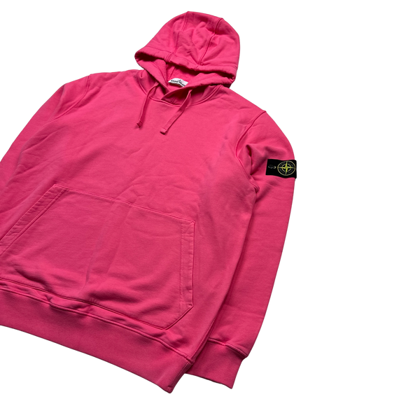 Stone Island 2020 Bubblegum Pink Cotton Pullover Hoodie - XXL