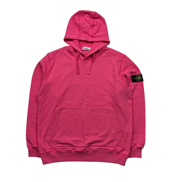 Stone Island 2020 Bubblegum Pink Cotton Pullover Hoodie - XXL