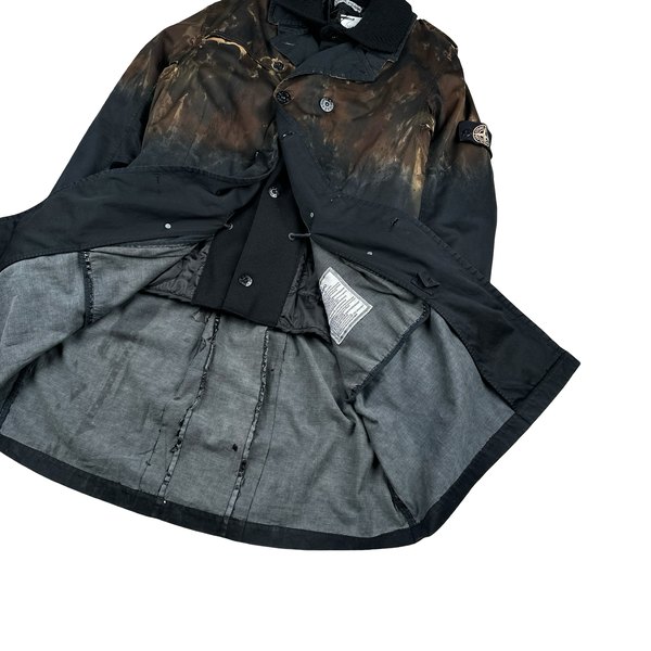 Stone Island 2008 Hand Painted Raso Gommato Lined Parka Jacket - Large
