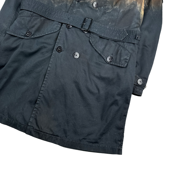 Stone Island 2008 Hand Painted Raso Gommato Lined Parka Jacket - Large
