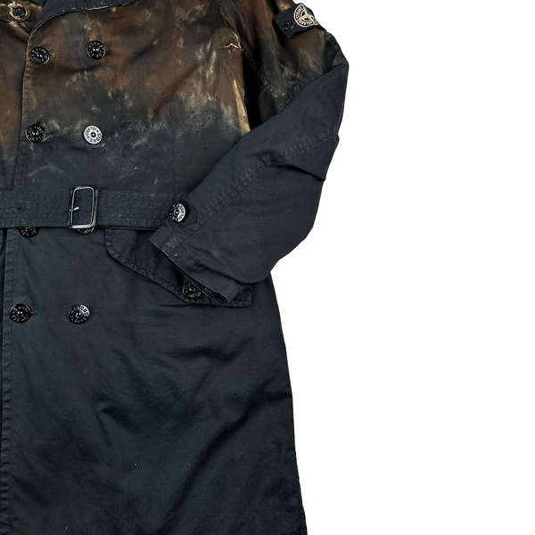 Stone Island 2008 Hand Painted Raso Gommato Lined Parka Jacket - Large
