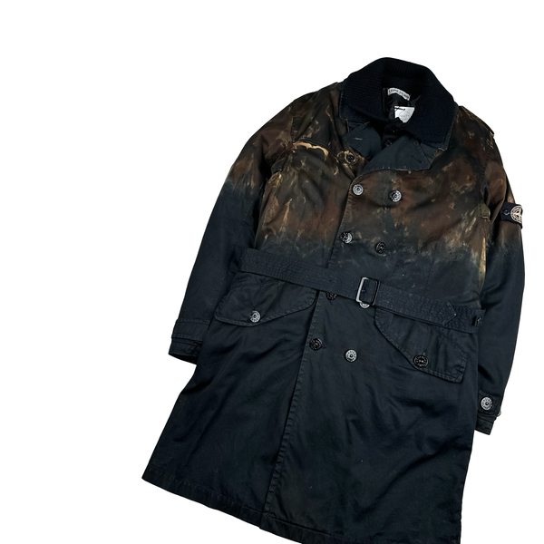 Stone Island 2008 Hand Painted Raso Gommato Lined Parka Jacket - Large