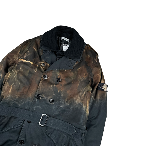 Stone Island 2008 Hand Painted Raso Gommato Lined Parka Jacket - Large