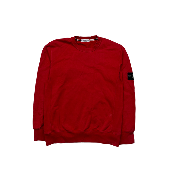 Stone Island 2011 Red Thick Cotton Sweatshirt - Large