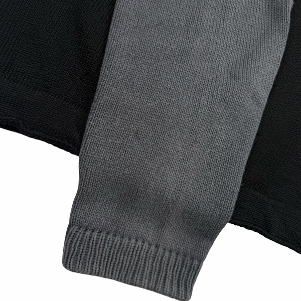 Stone Island 2004 Black and Grey Knit Compass Jumper - Large
