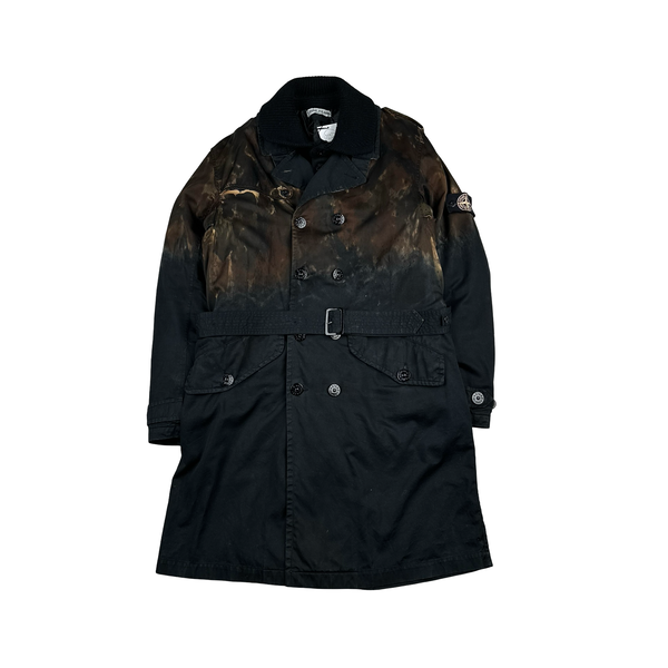 Stone Island 2008 Hand Painted Raso Gommato Lined Parka Jacket - Large