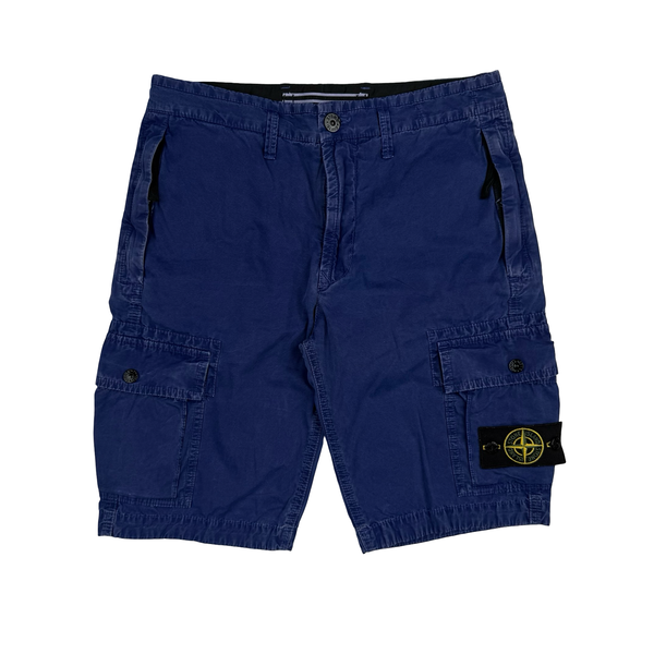 Stone Island 2022 Blue Slim Fit Cargo Shorts - 28"