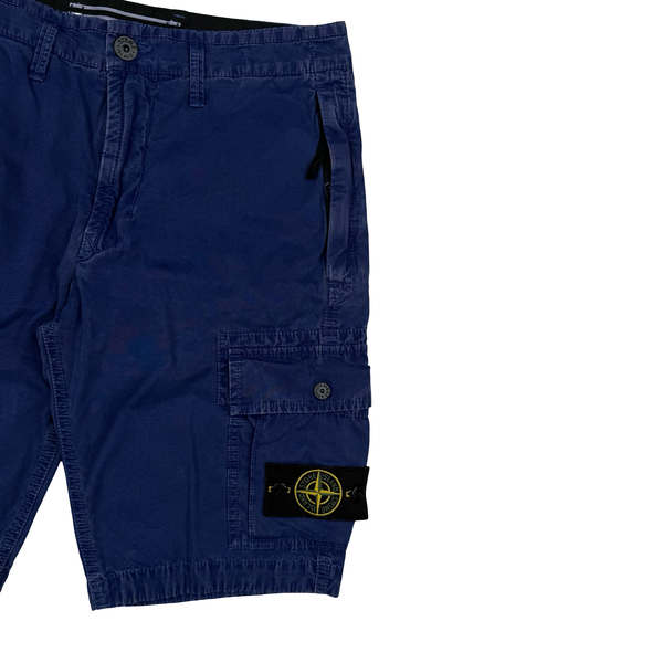 Stone Island 2022 Blue Slim Fit Cargo Shorts - 28"