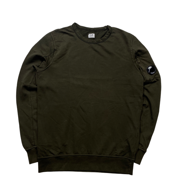 CP Company Khaki Crewneck Thick Cotton Sweatshirt - Medium