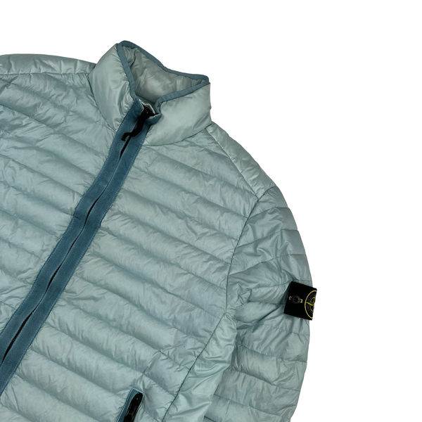 Stone Island 2023 Blue Loom Woven Chambers R Nylon Down-TC Puffer Jacket - Large