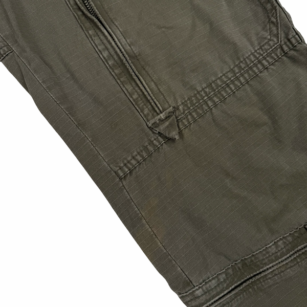 Stussy Khaki Brown Garment Dyed Cargo Trousers - 30"