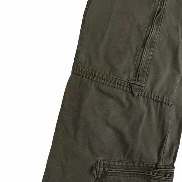 Stussy Khaki Brown Garment Dyed Cargo Trousers - 30"