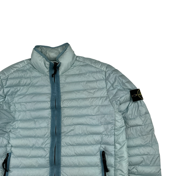 Stone Island 2023 Blue Loom Woven Chambers R Nylon Down-TC Puffer Jacket - Large