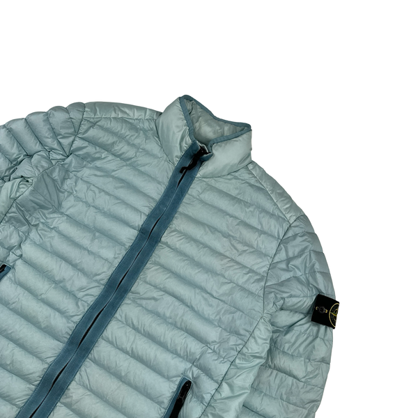 Stone Island 2023 Blue Loom Woven Chambers R Nylon Down-TC Puffer Jacket - Large
