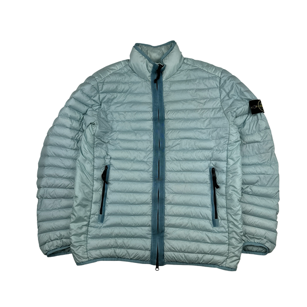 Stone Island 2023 Blue Loom Woven Chambers R Nylon Down-TC Puffer Jacket - Large