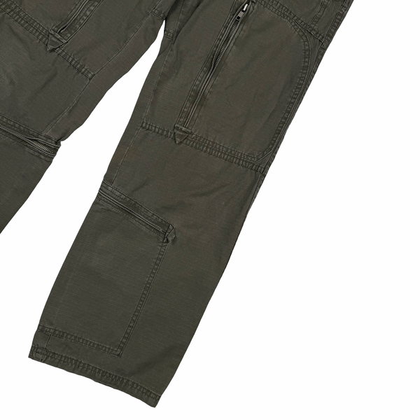 Stussy Khaki Brown Garment Dyed Cargo Trousers - 30"