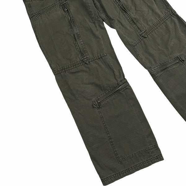 Stussy Khaki Brown Garment Dyed Cargo Trousers - 30"