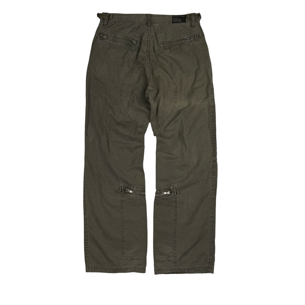 Stussy Khaki Brown Garment Dyed Cargo Trousers - 30"